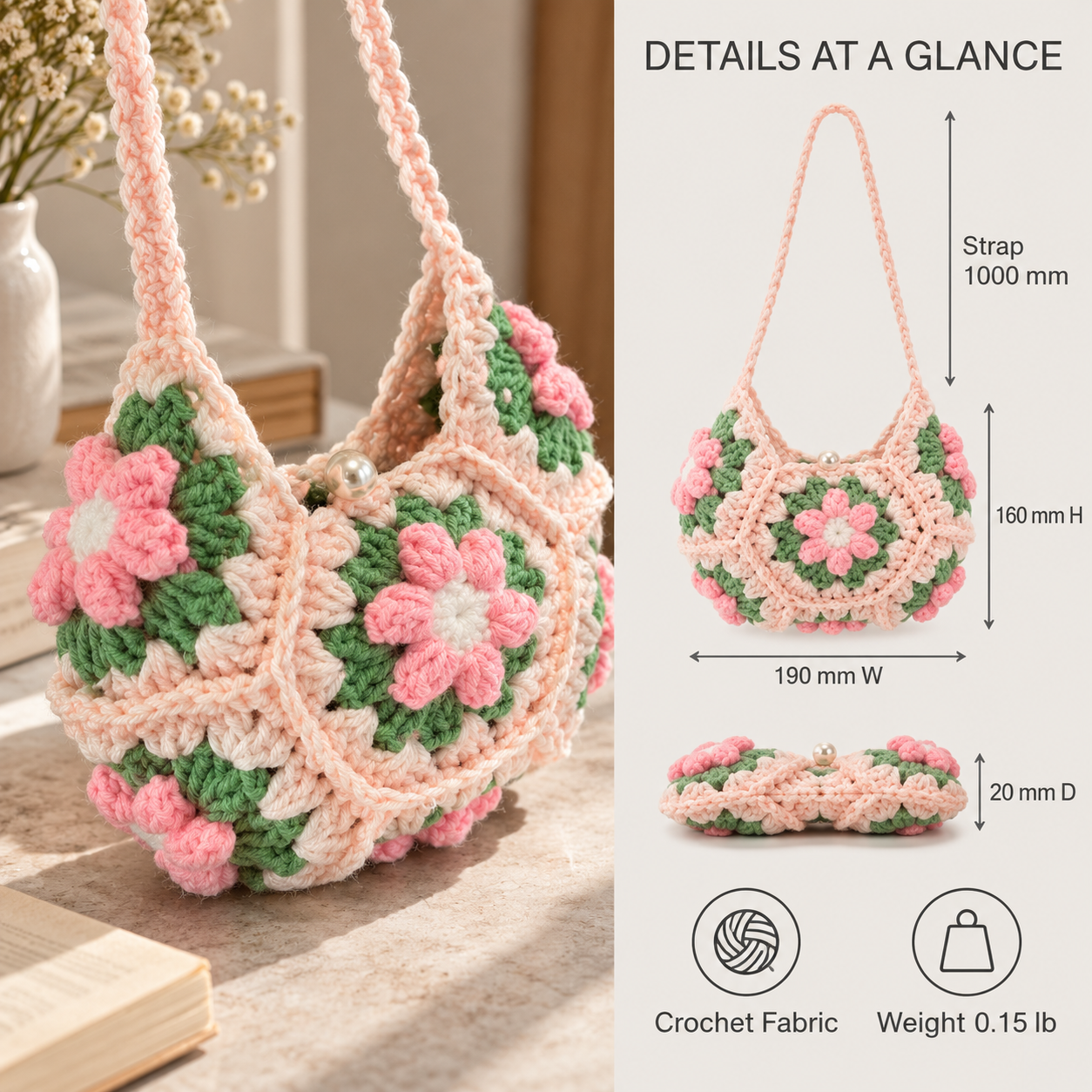 Handmade Crochet Purse 3D Floral Mini Shoulder Bag with Long Strap for Women Everyday Wear Fall Outfits and Gift Giving chatgpt image 2026年9月7日 02 28 03 (5)